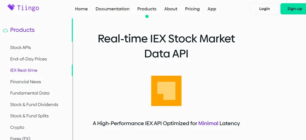 Image of Tiingo’s Data IEX Cloud alternative, showcasing features optimized for minimal latency and high performance.